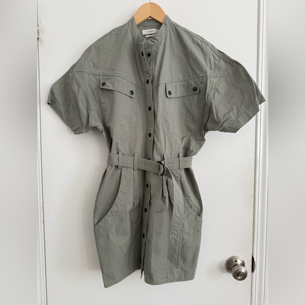 Isabel Marant Etoile khaki green cotton dress